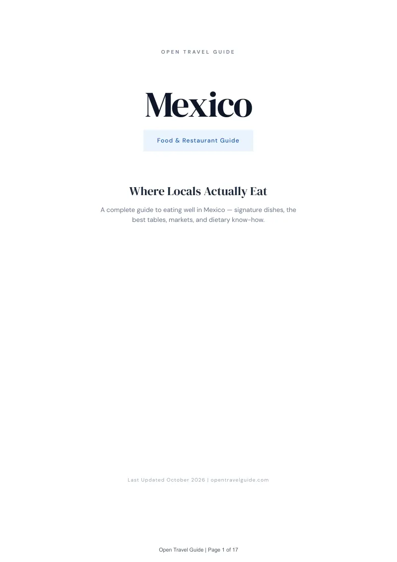 Mexico Food & Restaurant Guide: Cover