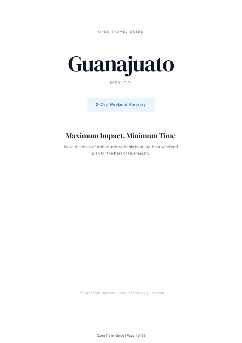 Guanajuato 3-Day Weekend Itinerary: Cover