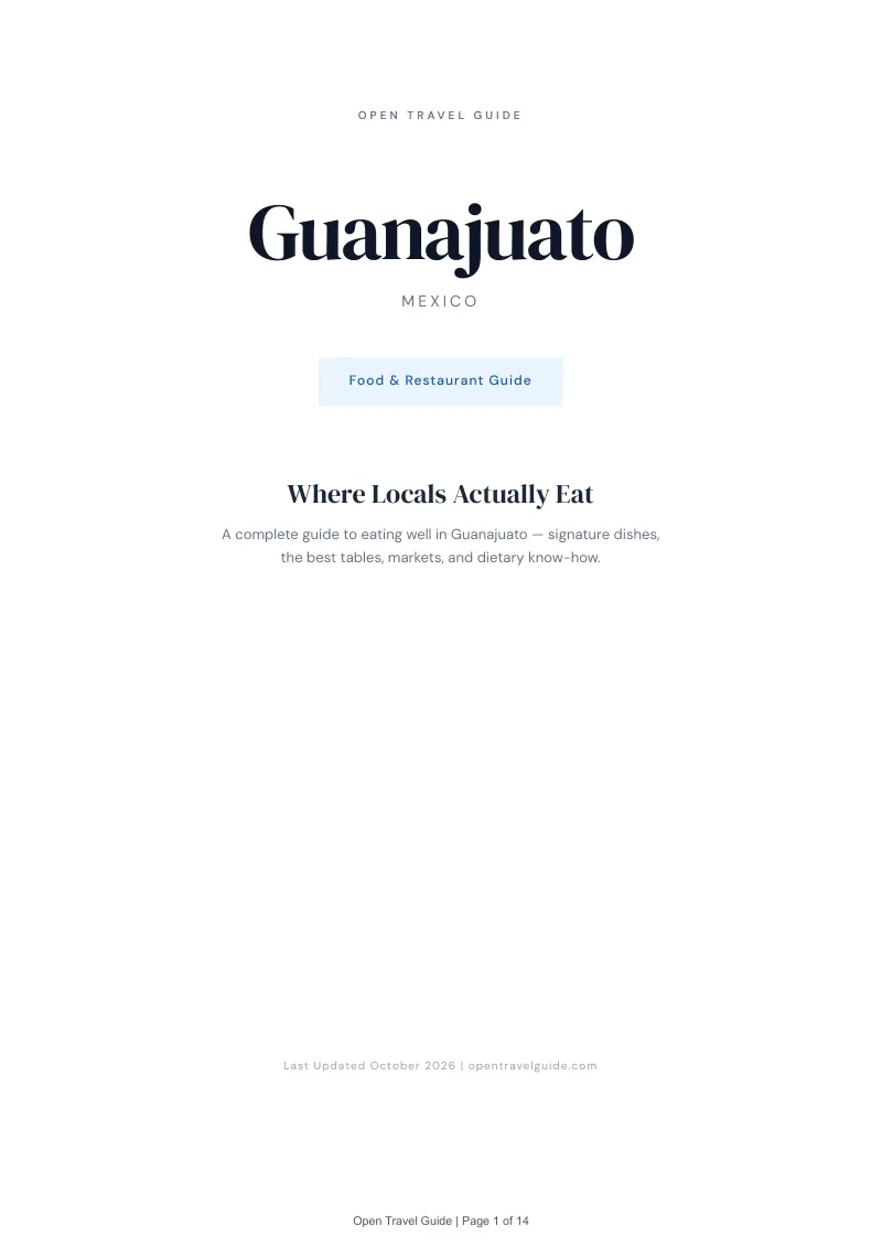 Guanajuato Food & Restaurant Guide: Cover