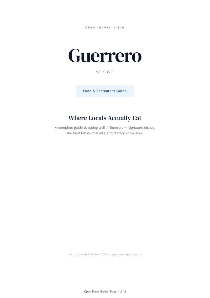 Guerrero Food & Restaurant Guide: Cover