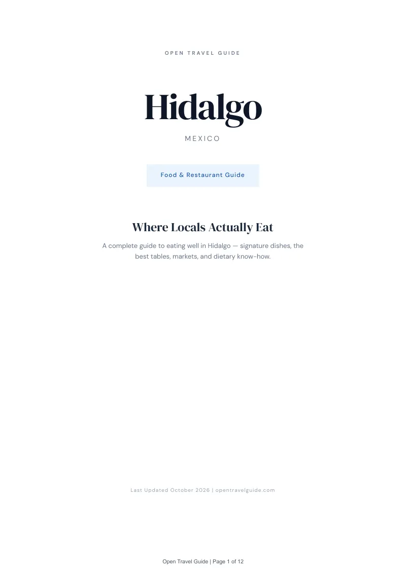 Hidalgo Food & Restaurant Guide: Cover