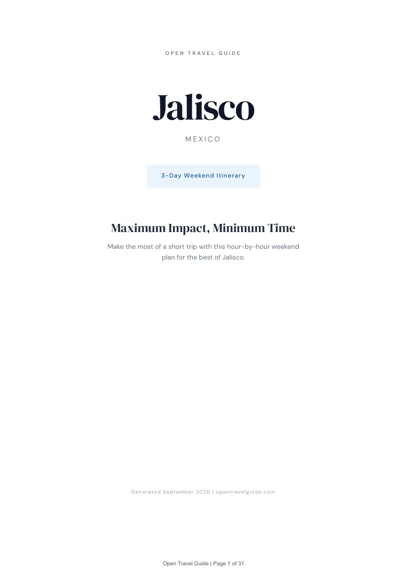 Jalisco Complete Travel Bundle: 3-day itinerary · Cover