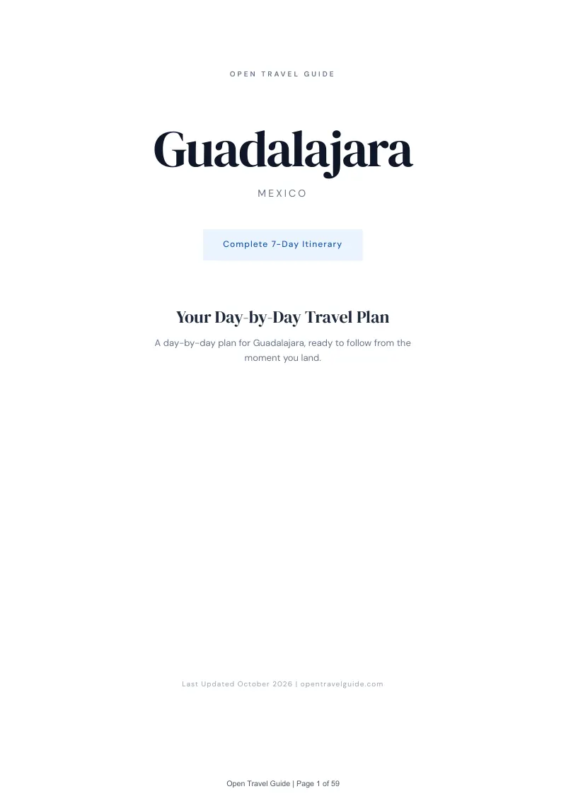 Guadalajara 7-Day Itinerary: Cover