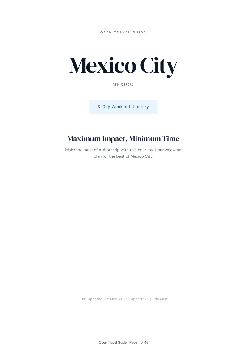 Mexico City 3-Day Weekend Itinerary: Cover