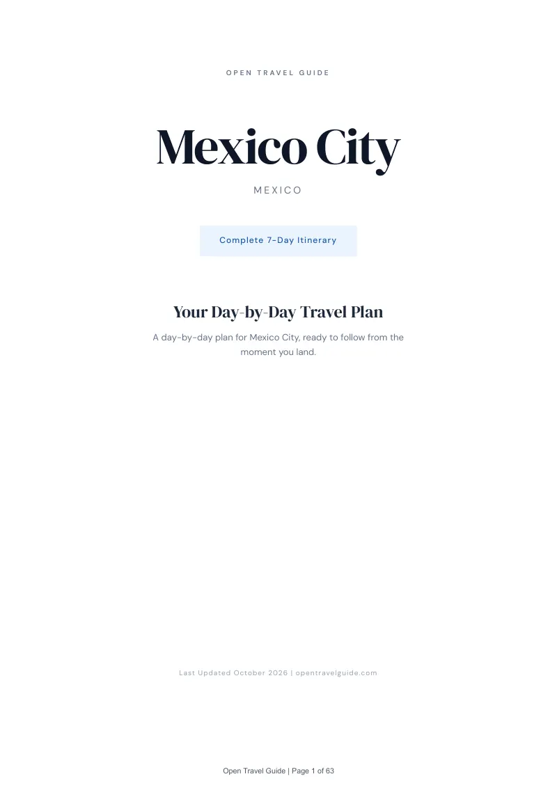 Mexico City 7-Day Itinerary: Cover