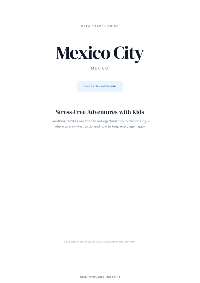 Mexico City Family Travel Guide: Cover