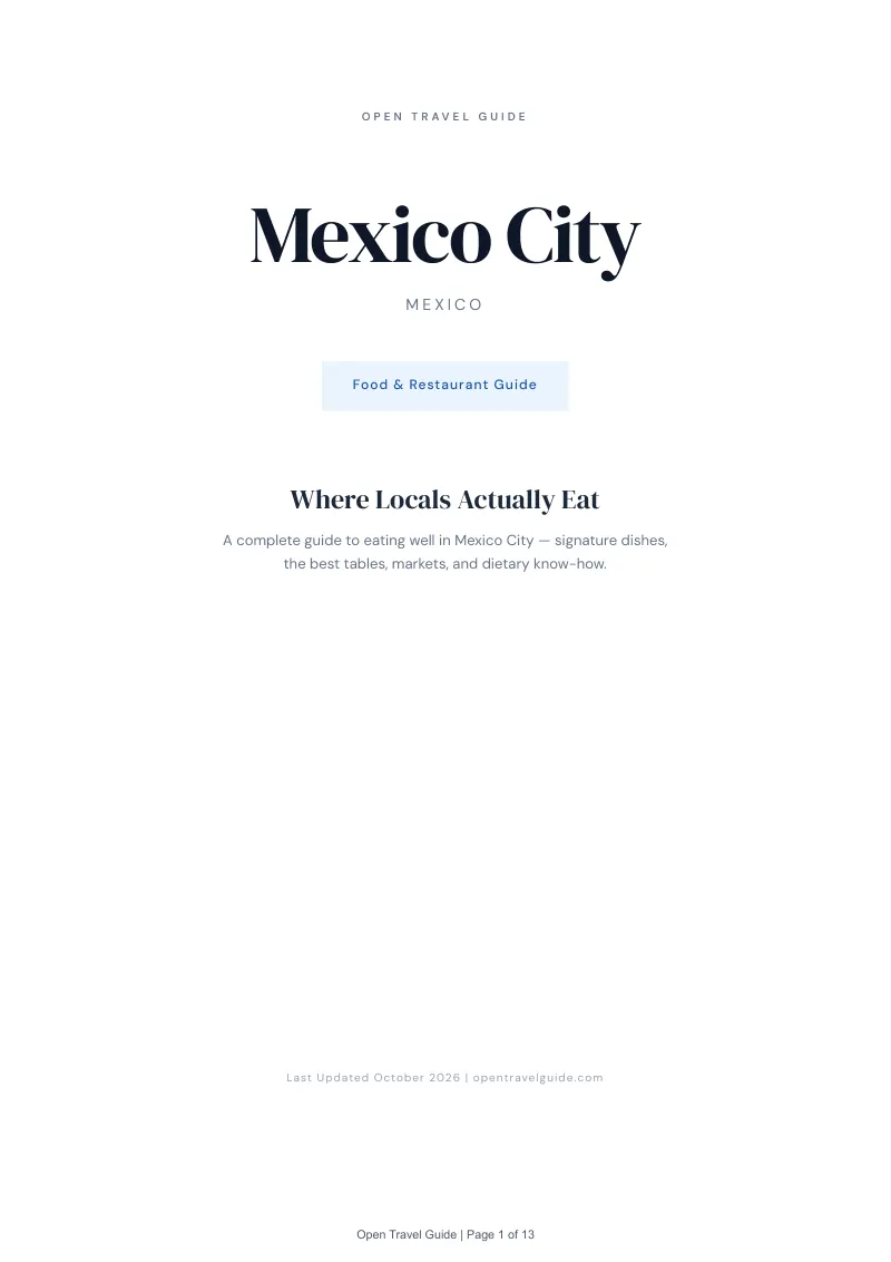 Mexico City Food & Restaurant Guide: Cover