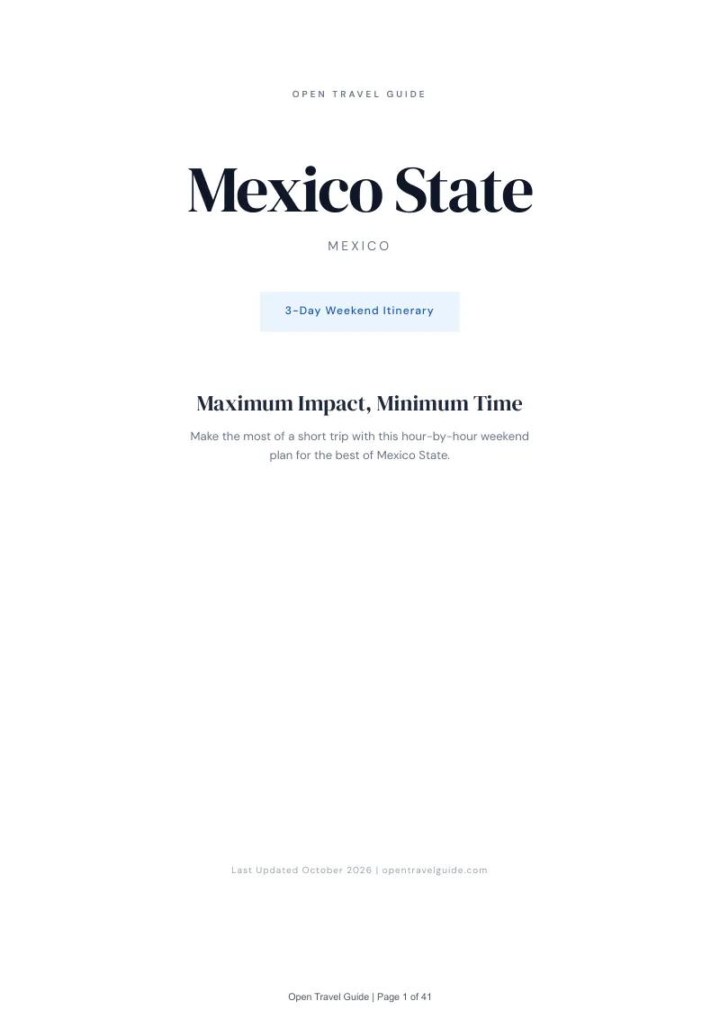 Mexico State 3-Day Weekend Itinerary: Cover