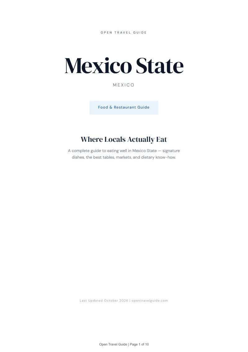 Mexico State Food & Restaurant Guide: Cover
