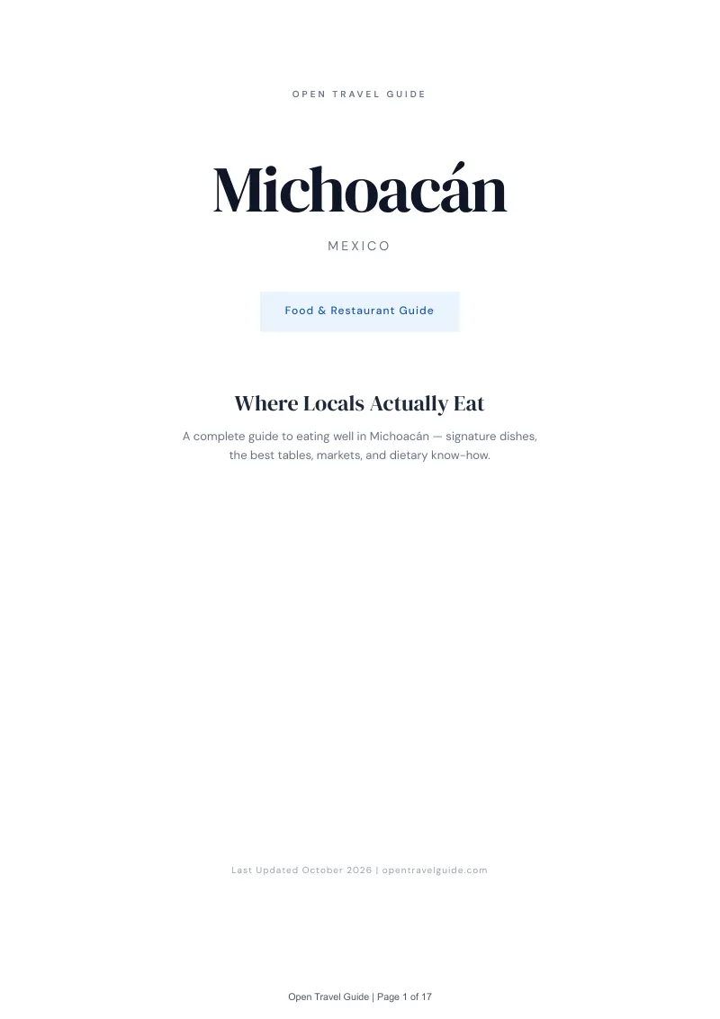 Michoacán Food & Restaurant Guide: Cover