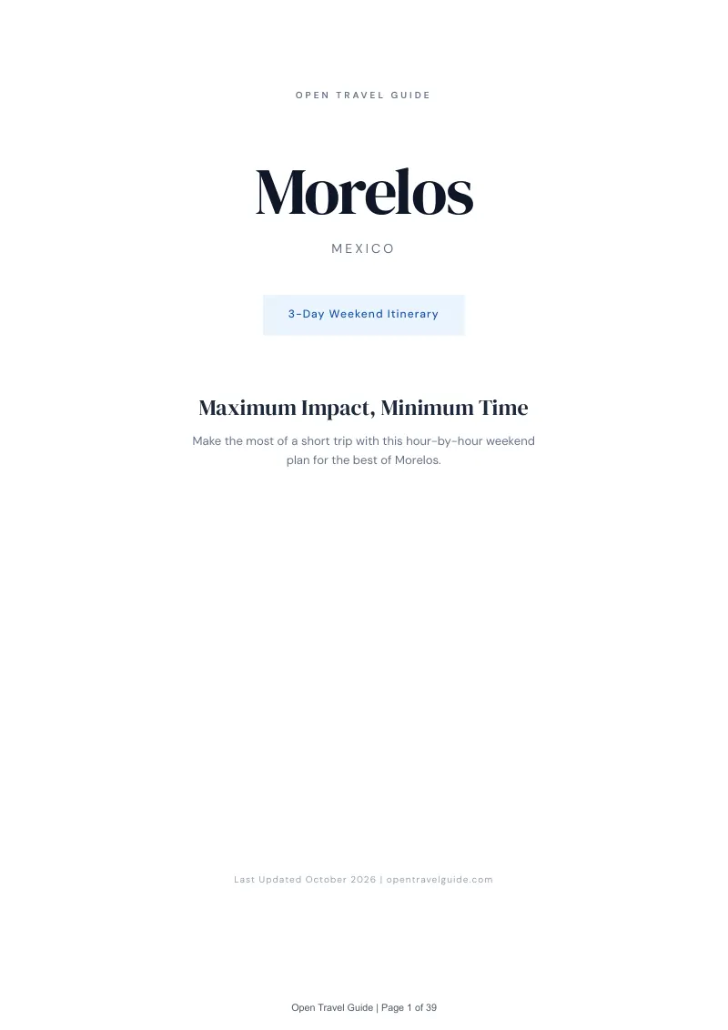 Morelos 3-Day Weekend Itinerary: Cover