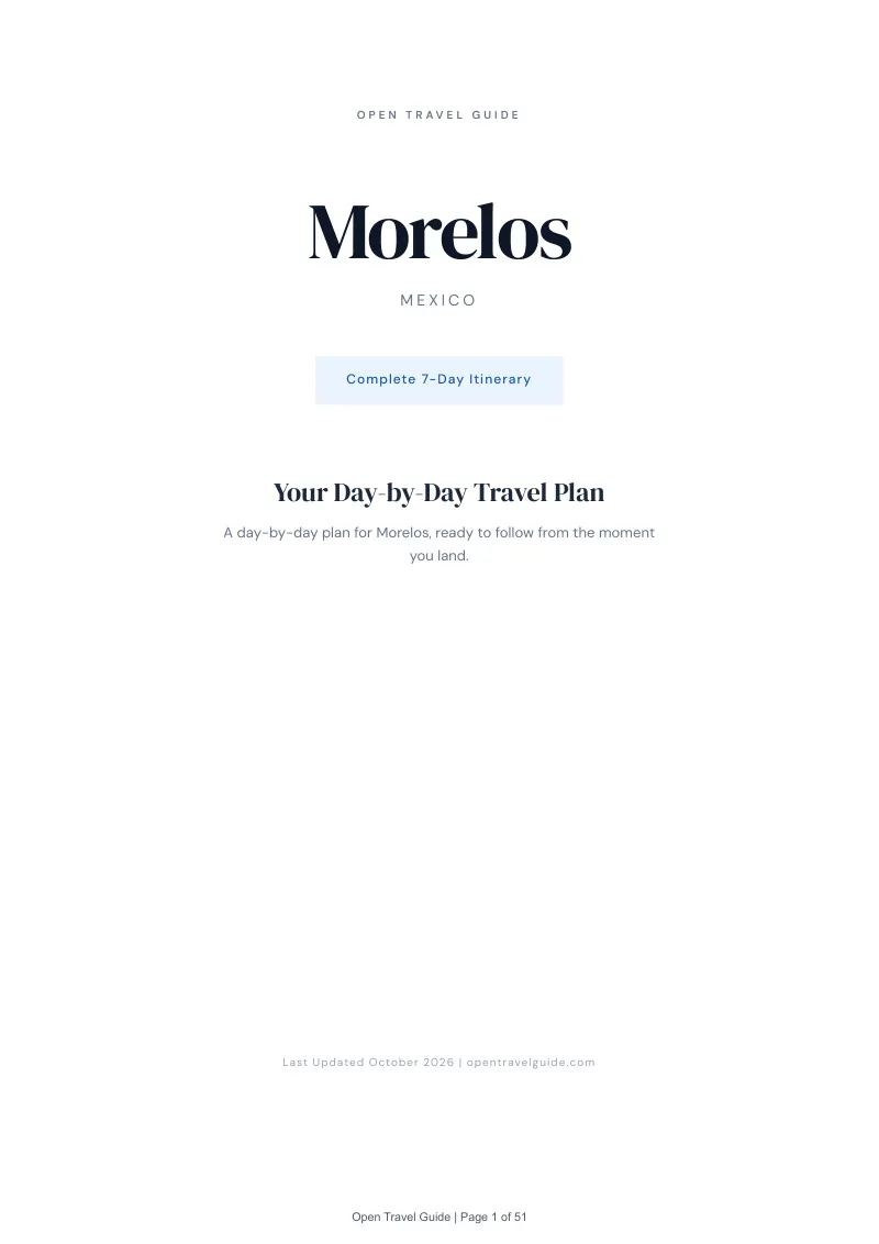 Morelos 7-Day Itinerary: Cover