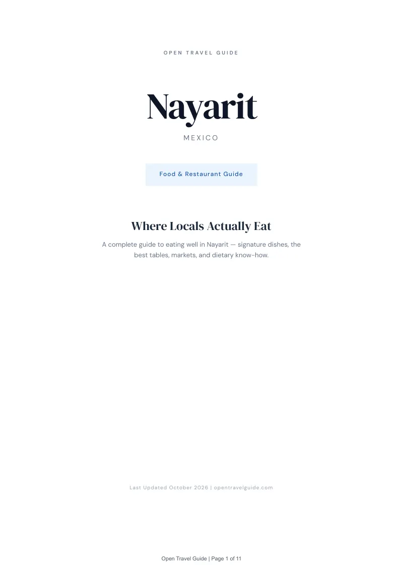 Nayarit Food & Restaurant Guide: Cover