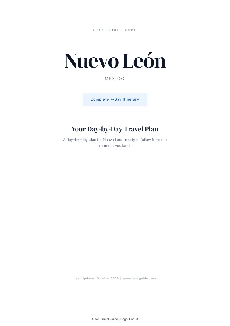 Nuevo León 7-Day Itinerary: Cover