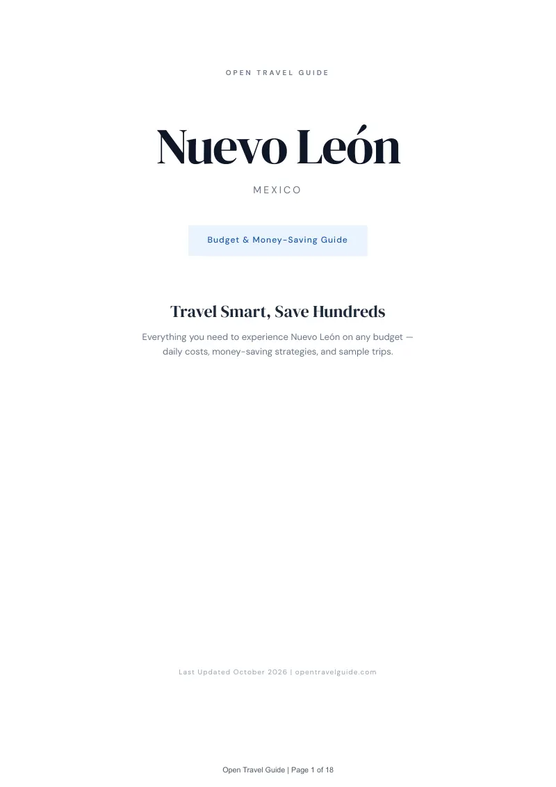 Nuevo León Budget & Money-Saving Guide: Cover