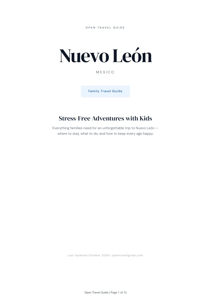 Nuevo León Family Travel Guide: Cover