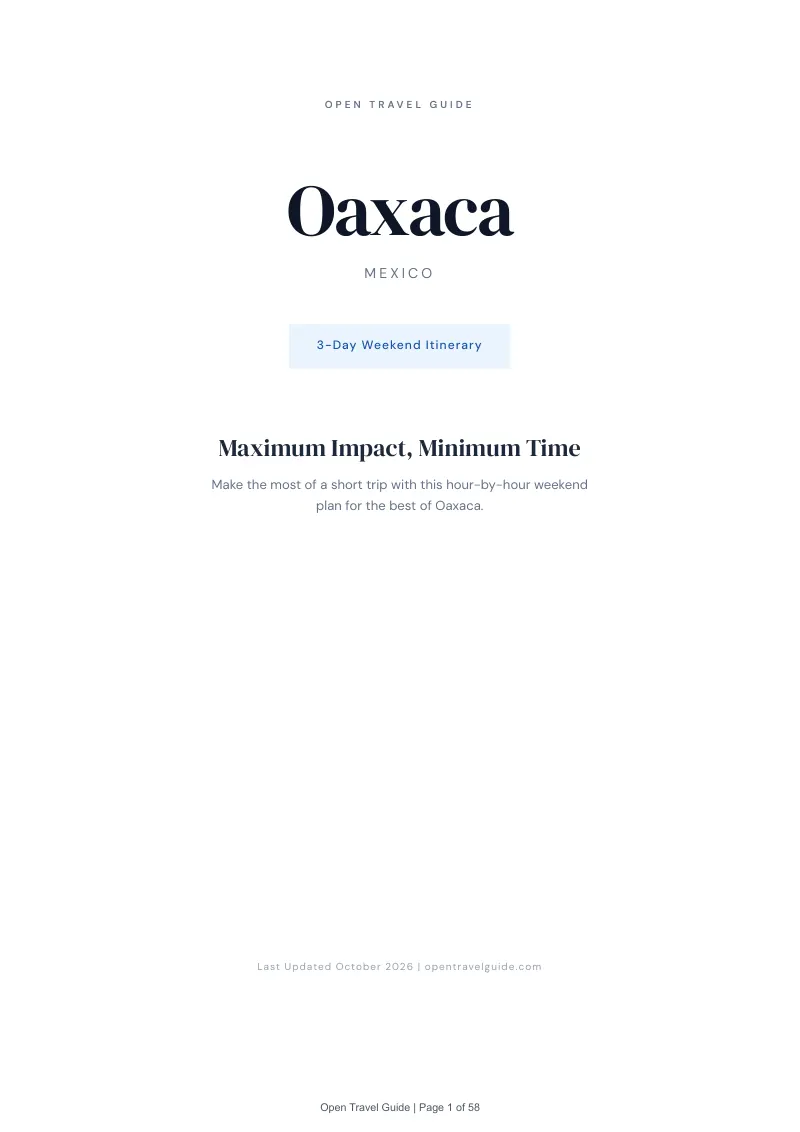 Oaxaca 3-Day Weekend Itinerary: Cover