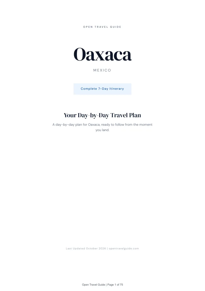 Oaxaca 7-Day Itinerary: Cover