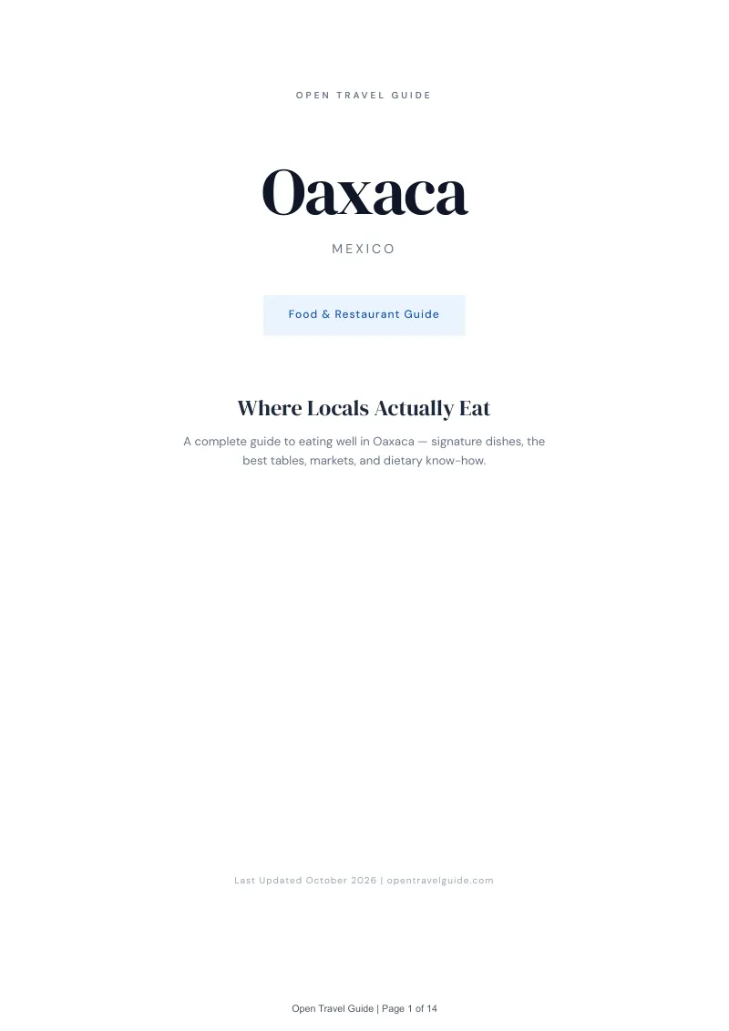 Oaxaca Food & Restaurant Guide: Cover