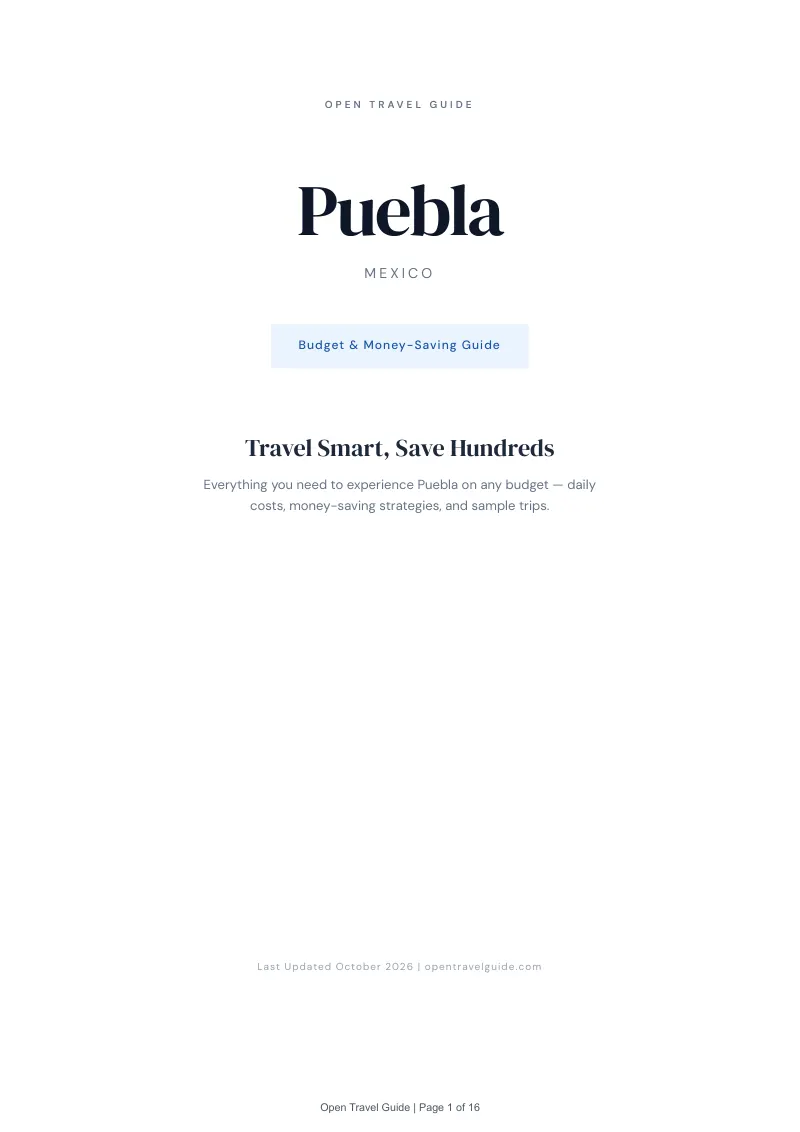 Puebla Budget & Money-Saving Guide: Cover