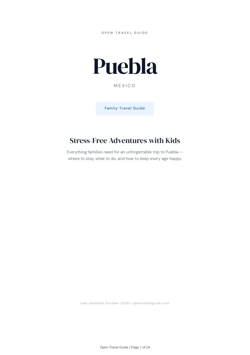 Puebla Family Travel Guide: Cover