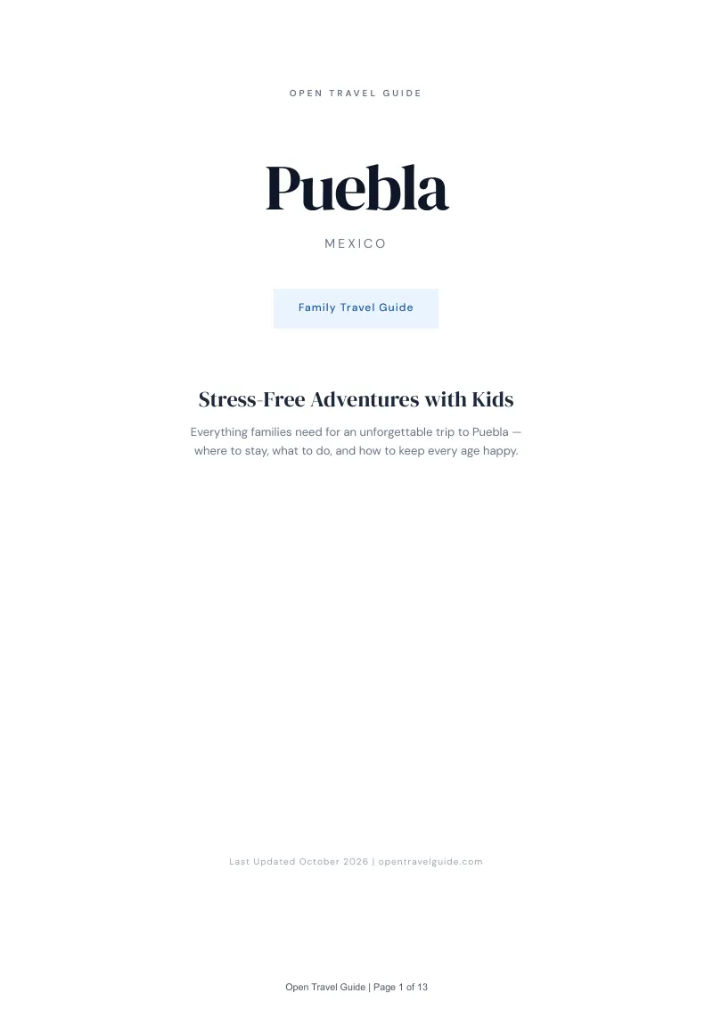 Puebla Family Travel Guide: Cover