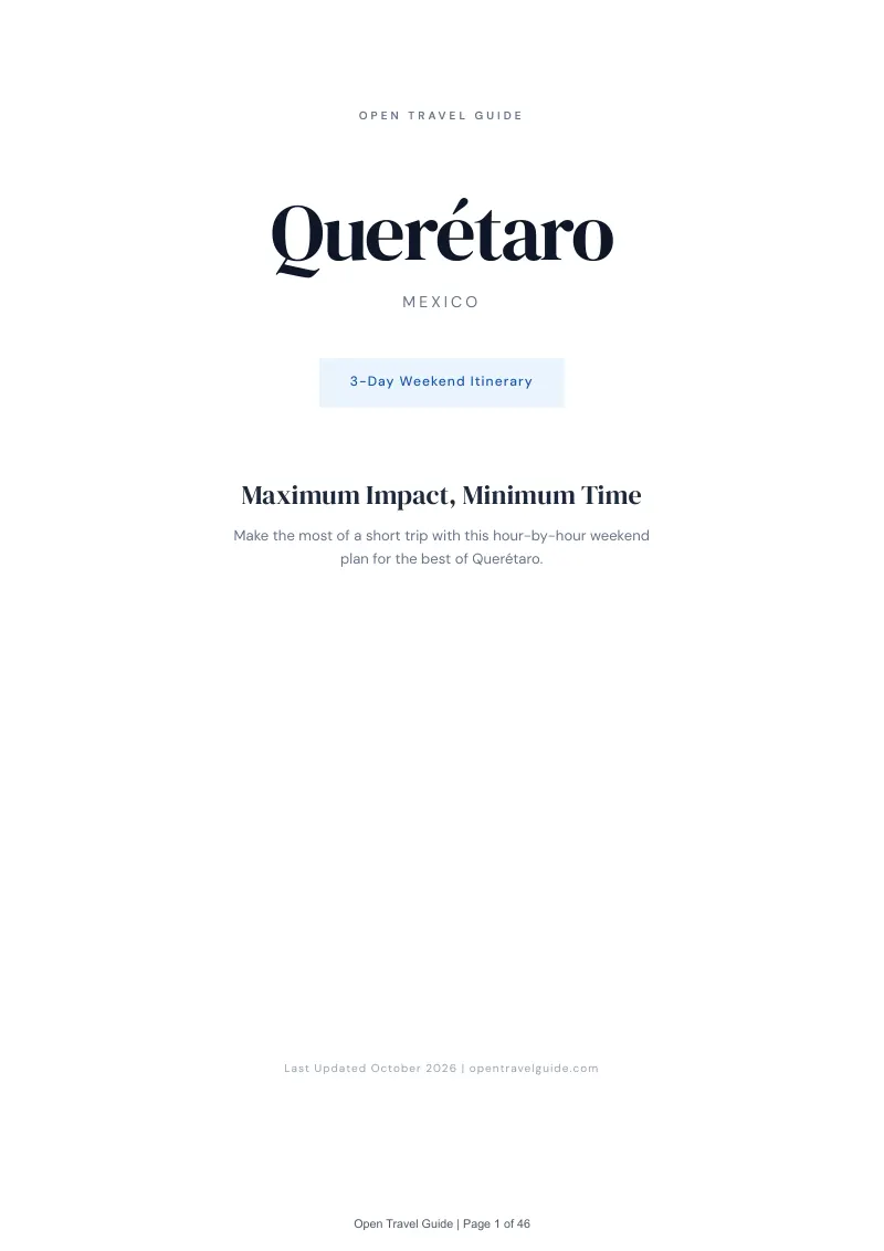 Querétaro 3-Day Weekend Itinerary: Cover