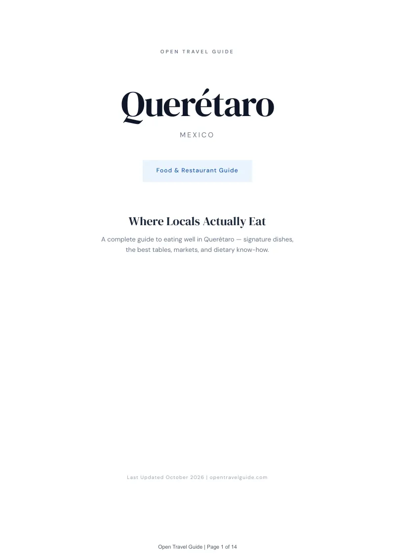 Querétaro Food & Restaurant Guide: Cover