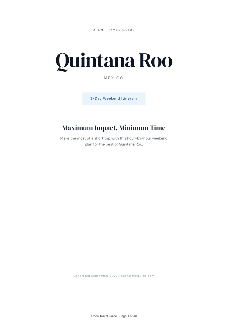 Quintana Roo Complete Travel Bundle: 3-day itinerary · Cover