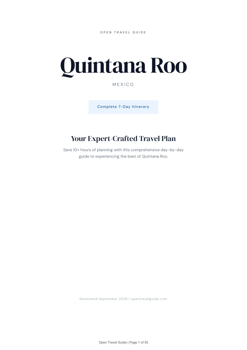 Quintana Roo Complete Travel Bundle: 7-day itinerary · Cover