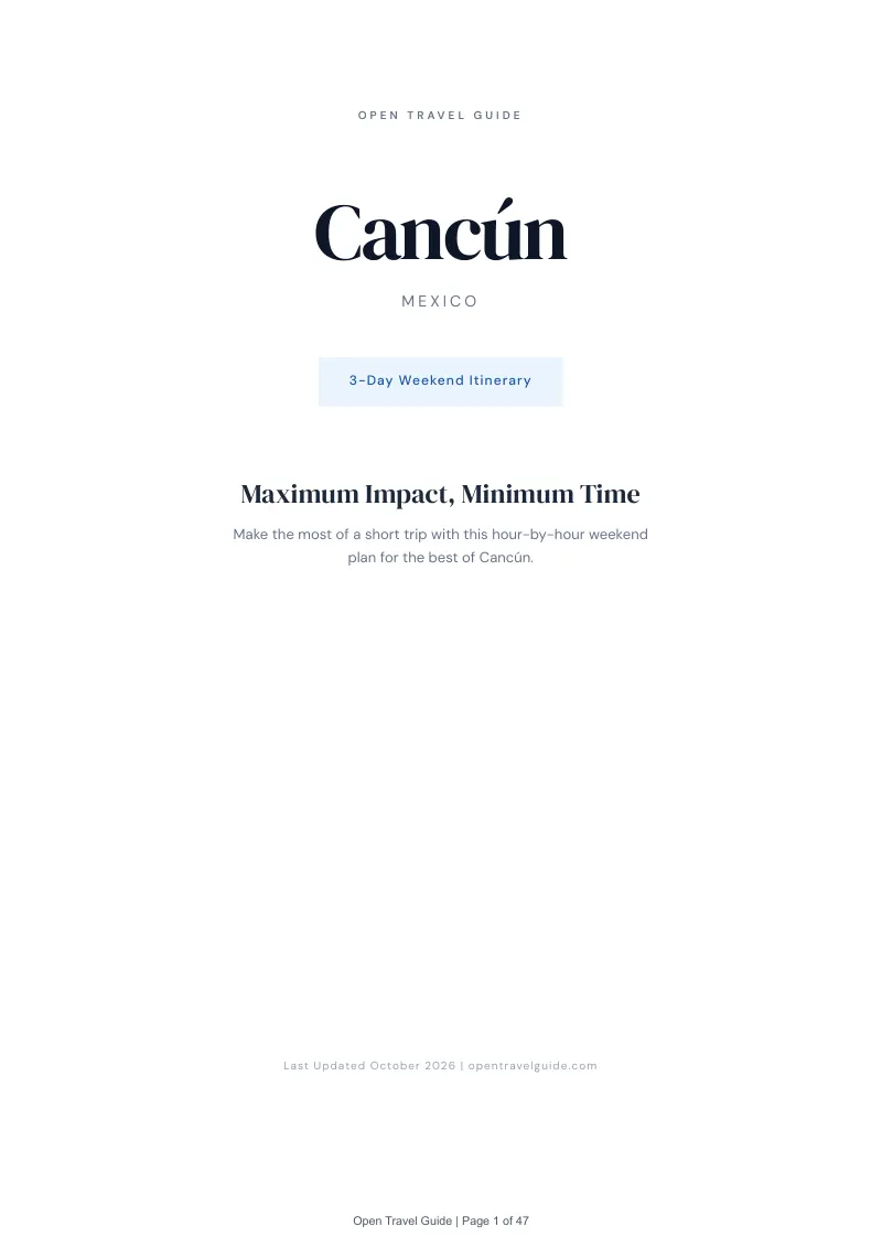 Cancun 3-Day Weekend Itinerary: Cover