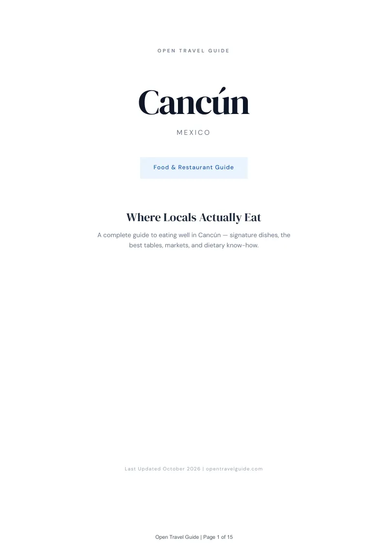Cancun Food & Restaurant Guide: Cover