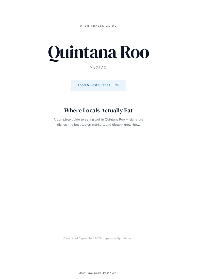 Quintana Roo Complete Travel Bundle: Food guide · Cover