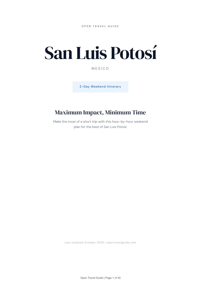 San Luis Potosí 3-Day Weekend Itinerary: Cover