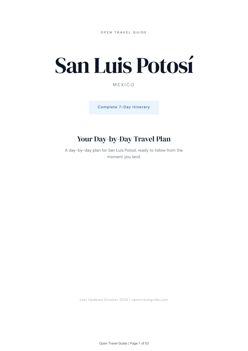 San Luis Potosí 7-Day Itinerary: Cover