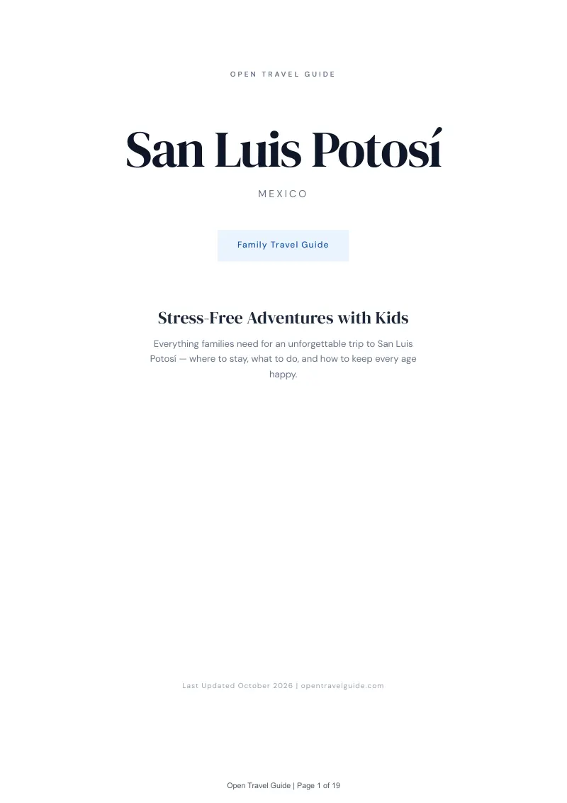 San Luis Potosí Family Travel Guide: Cover