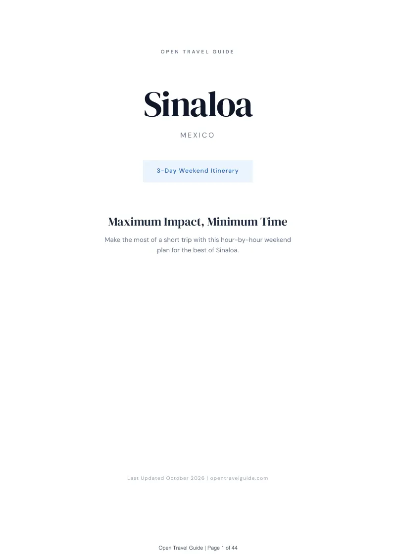 Sinaloa 3-Day Weekend Itinerary: Cover
