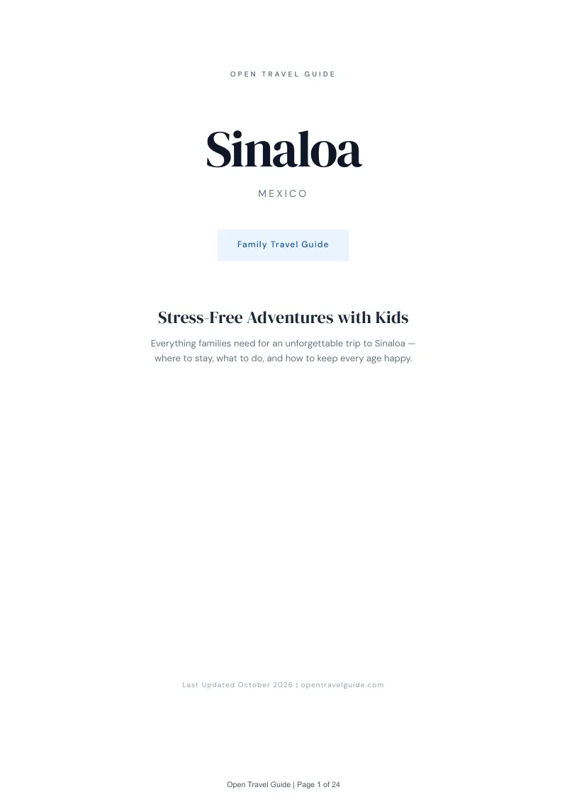 Sinaloa Family Travel Guide: Cover