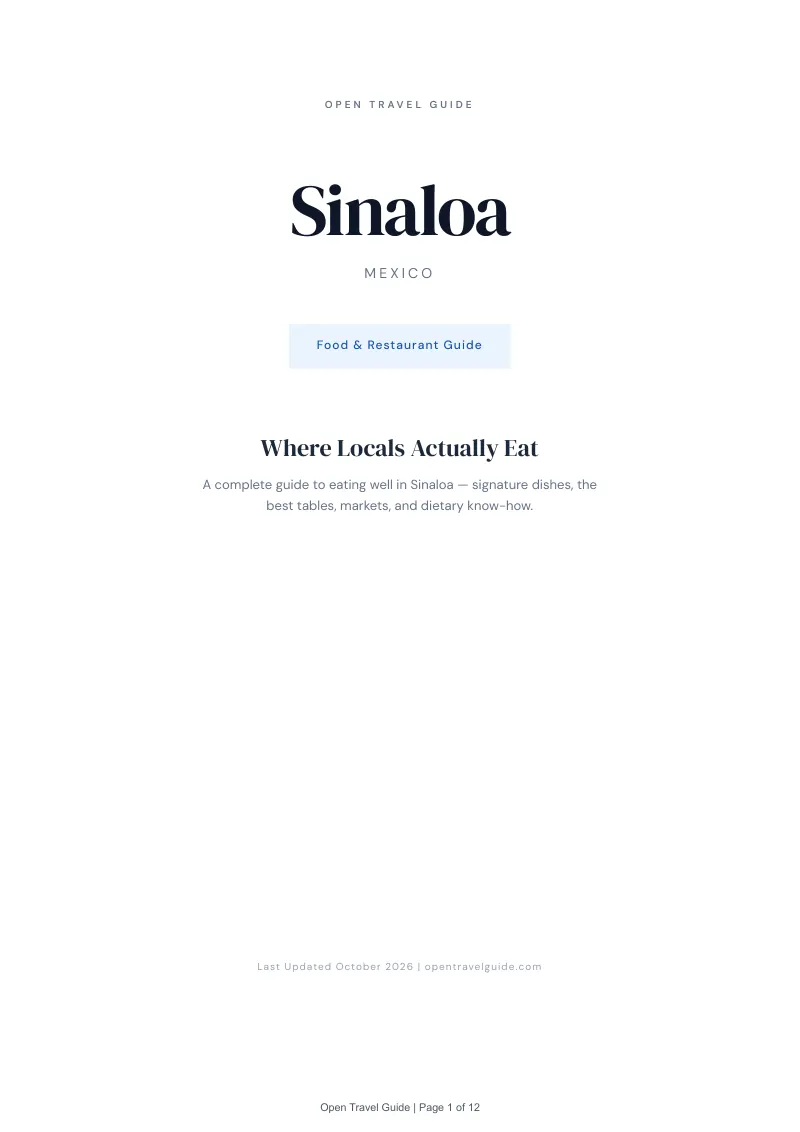 Sinaloa Food & Restaurant Guide: Cover