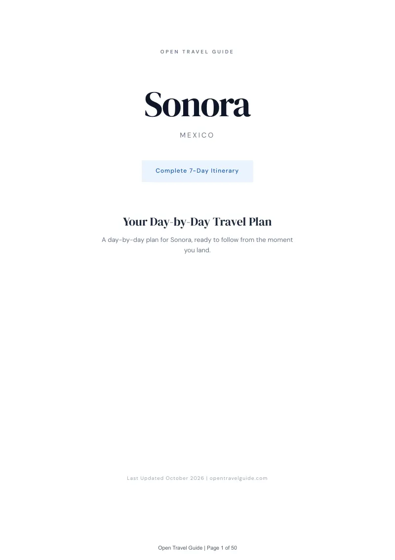 Sonora 7-Day Itinerary: Cover