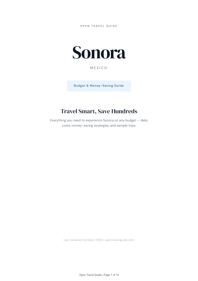 Sonora Budget & Money-Saving Guide: Cover