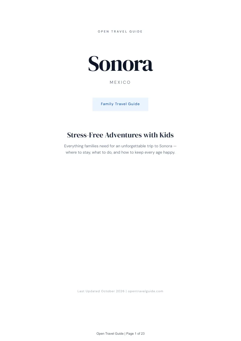Sonora Family Travel Guide: Cover