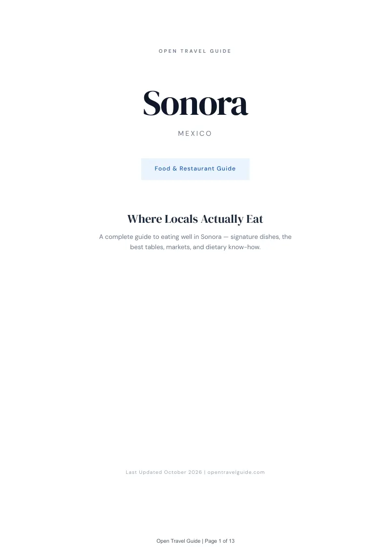 Sonora Food & Restaurant Guide: Cover