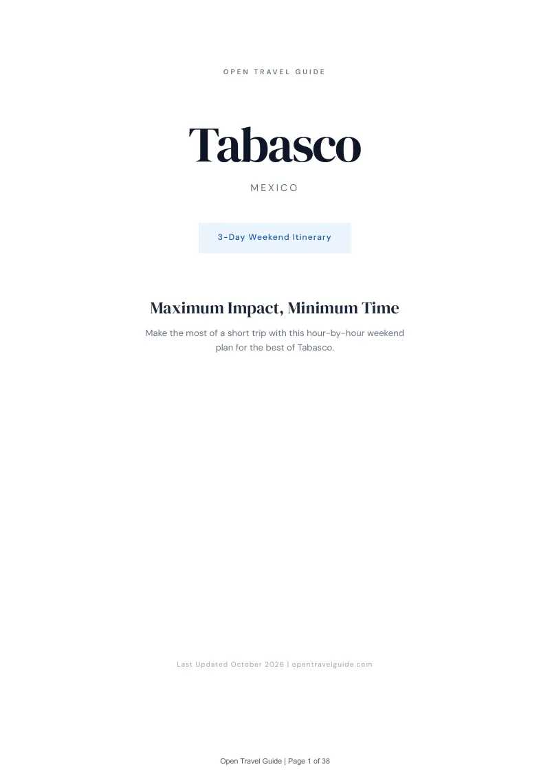 Tabasco 3-Day Weekend Itinerary: Cover