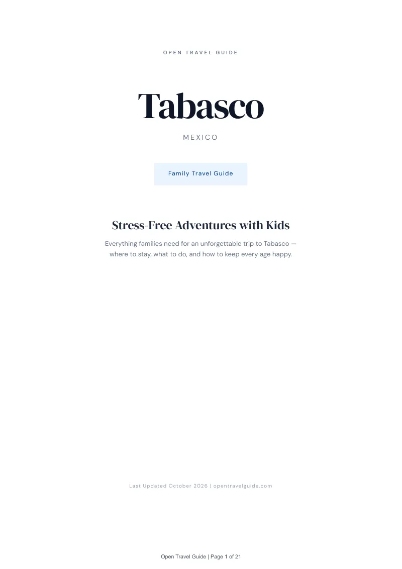Tabasco Family Travel Guide: Cover