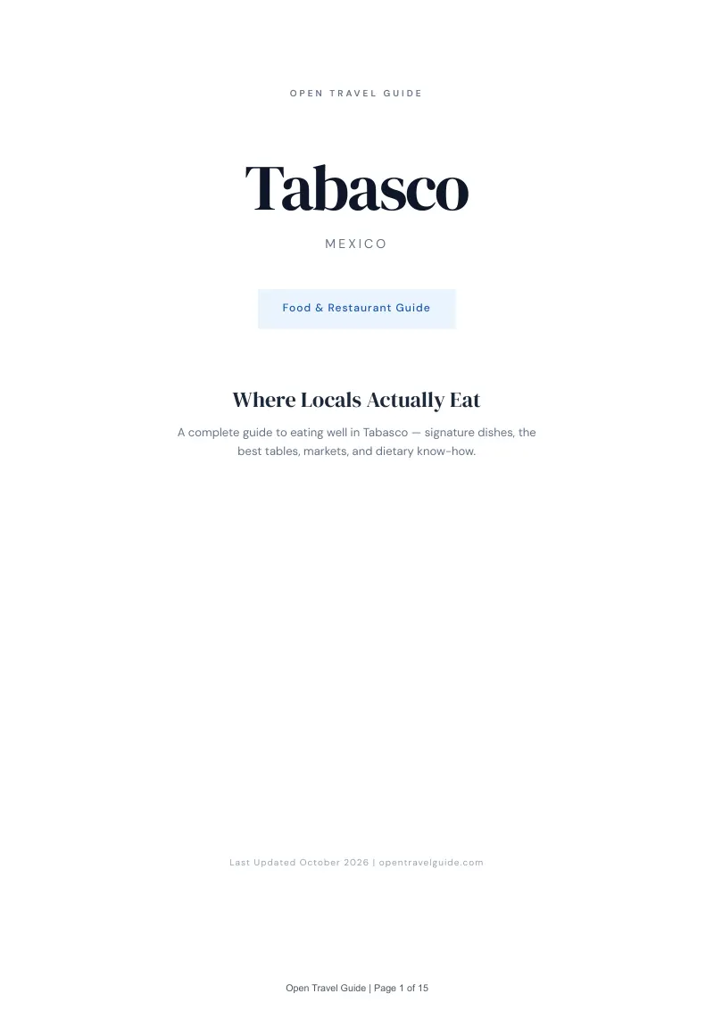 Tabasco Food & Restaurant Guide: Cover