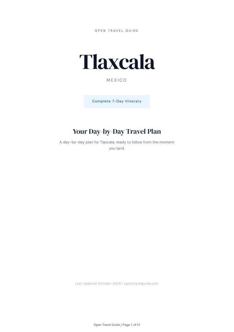 Tlaxcala 7-Day Itinerary: Cover