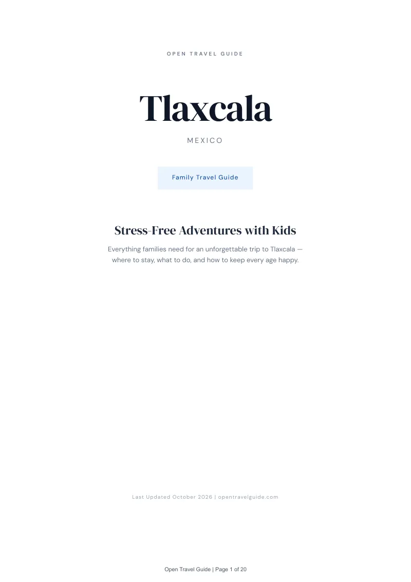 Tlaxcala Family Travel Guide: Cover