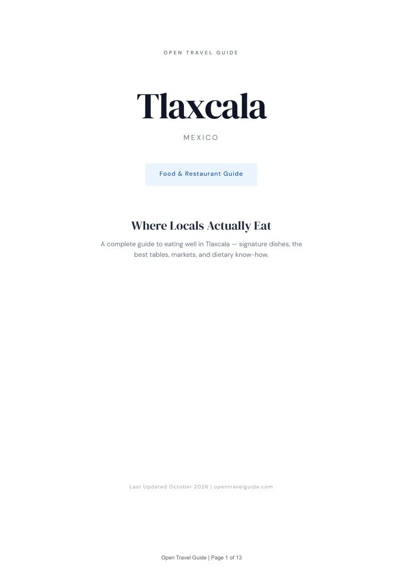 Tlaxcala Food & Restaurant Guide: Cover