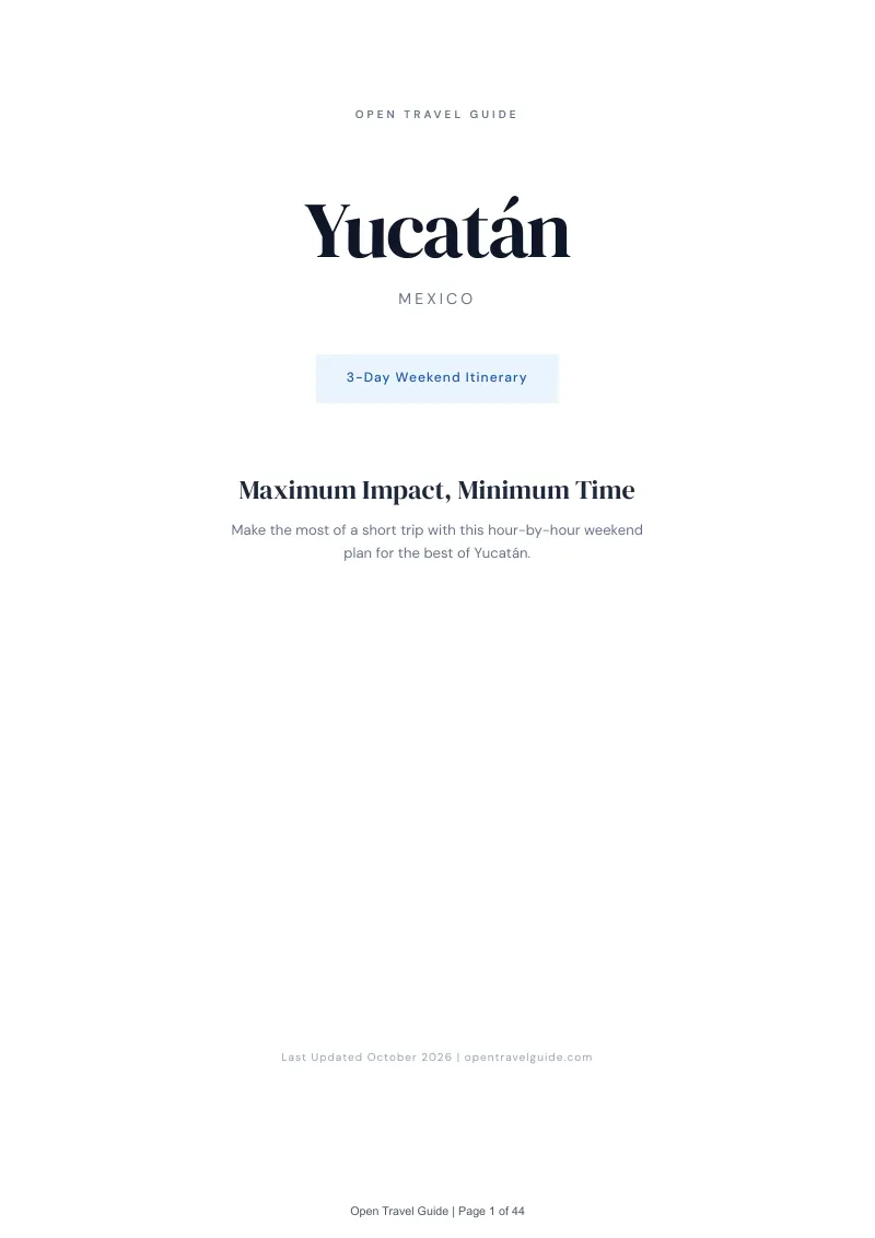 Yucatán 3-Day Weekend Itinerary: Cover
